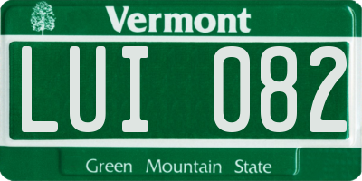 VT license plate LUI082