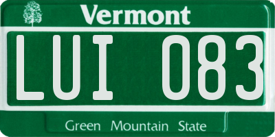 VT license plate LUI083