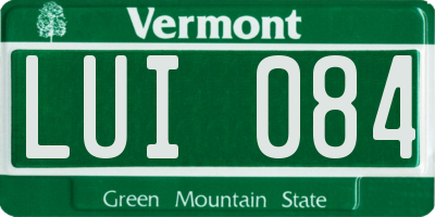 VT license plate LUI084