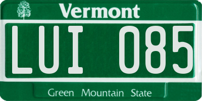 VT license plate LUI085