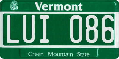 VT license plate LUI086