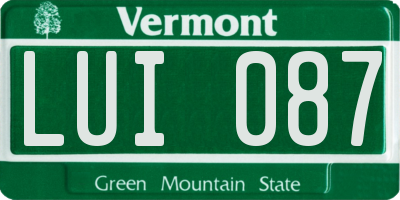 VT license plate LUI087