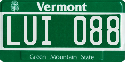 VT license plate LUI088