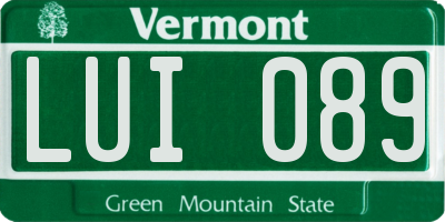 VT license plate LUI089
