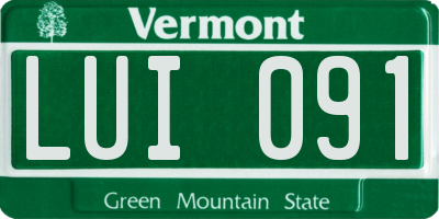 VT license plate LUI091