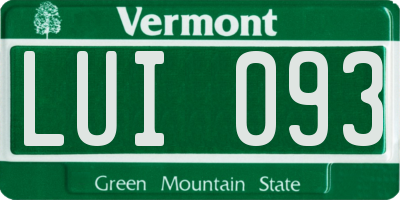 VT license plate LUI093