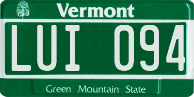 VT license plate LUI094