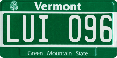 VT license plate LUI096