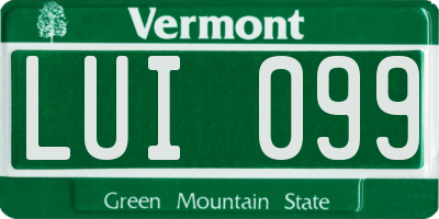 VT license plate LUI099