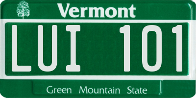 VT license plate LUI101