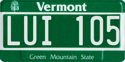 VT license plate LUI105