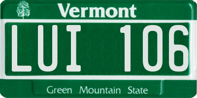VT license plate LUI106