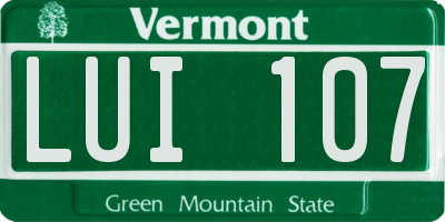 VT license plate LUI107
