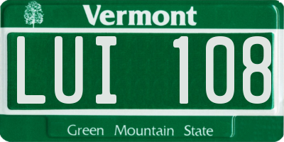 VT license plate LUI108