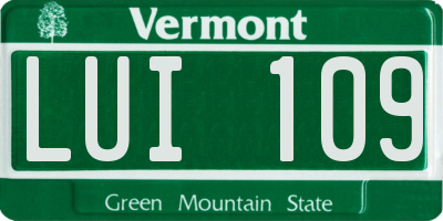 VT license plate LUI109