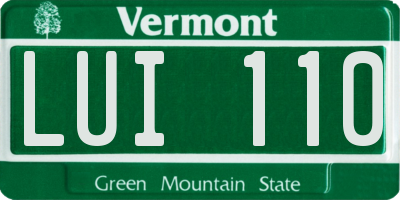 VT license plate LUI110
