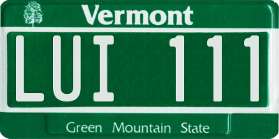 VT license plate LUI111