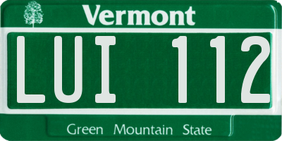 VT license plate LUI112