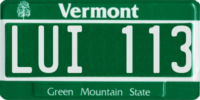 VT license plate LUI113