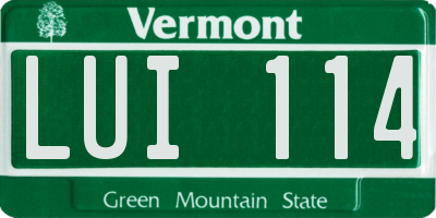 VT license plate LUI114