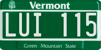VT license plate LUI115