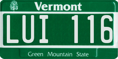 VT license plate LUI116