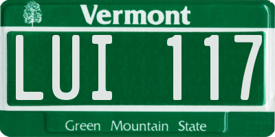 VT license plate LUI117
