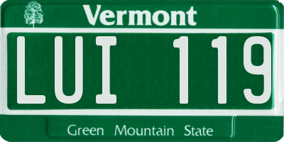 VT license plate LUI119