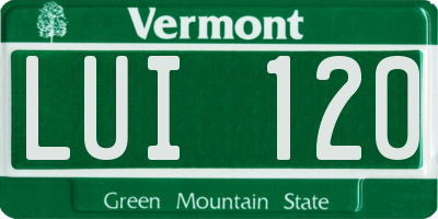 VT license plate LUI120