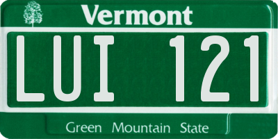 VT license plate LUI121