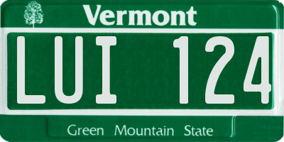 VT license plate LUI124