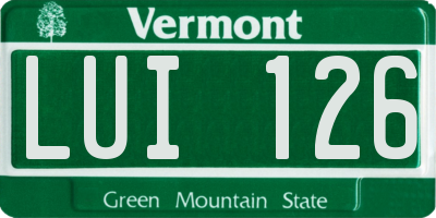 VT license plate LUI126