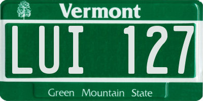 VT license plate LUI127