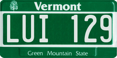 VT license plate LUI129