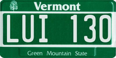 VT license plate LUI130