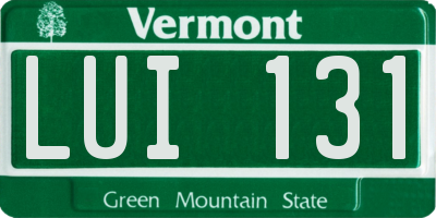VT license plate LUI131