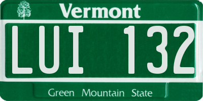 VT license plate LUI132