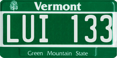 VT license plate LUI133