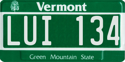 VT license plate LUI134