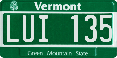 VT license plate LUI135