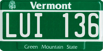 VT license plate LUI136