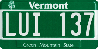 VT license plate LUI137