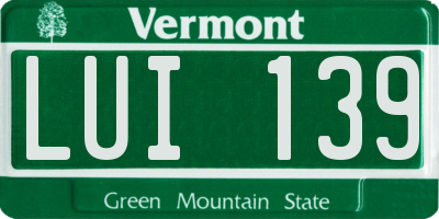 VT license plate LUI139