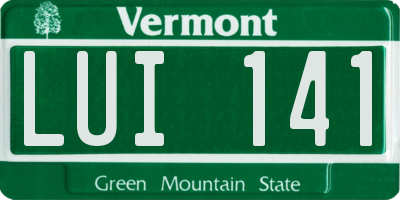 VT license plate LUI141