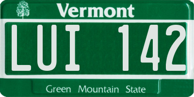 VT license plate LUI142