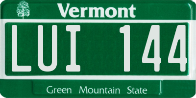 VT license plate LUI144