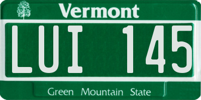 VT license plate LUI145