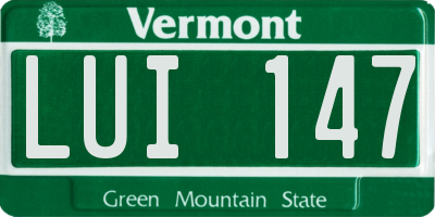 VT license plate LUI147
