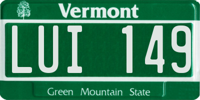 VT license plate LUI149
