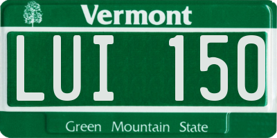 VT license plate LUI150